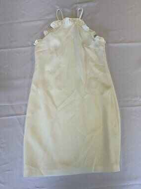 Trina Turk White Ruffle Halter Look Mini Dress Size S